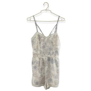 Kendall & Kylie Pastel Floral & Crochet Print Halter Romper Size: XS